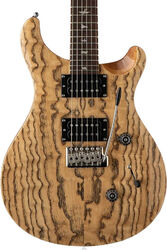 Guitare électrique double cut Prs SE Exotic Veneer Custom 24 Burled Ash - Natural