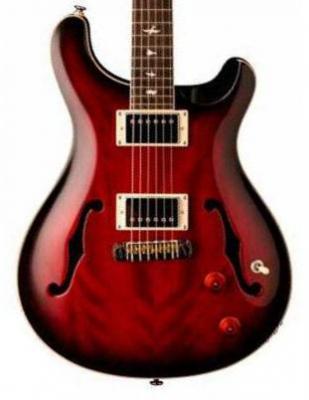 Guitare électrique solid body Prs SE Custom 22 Semi-Hollow - Fire red burst