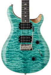 Guitare électrique double cut Prs SE Custom 24 Quilt - Turquoise