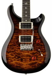Guitare électrique double cut Prs SE Custom 24 Quilt - Black gold burst