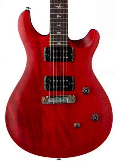 Guitare électrique double cut Prs SE CE 24 Standard Stoptail Satin - Vintage cherry