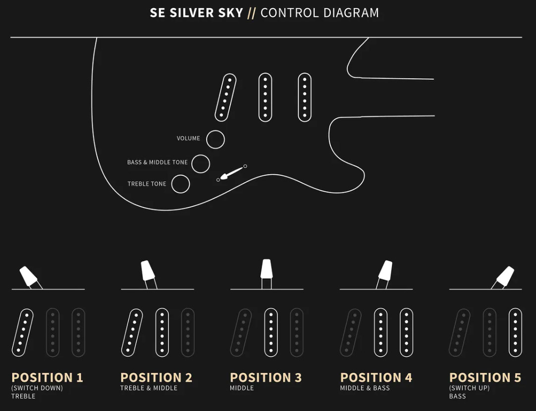 Prs John Mayer Se Silver Sky Rosewood Signature 3s Trem Rw - Piano Black - Guitare Électrique Forme Str - Variation 3