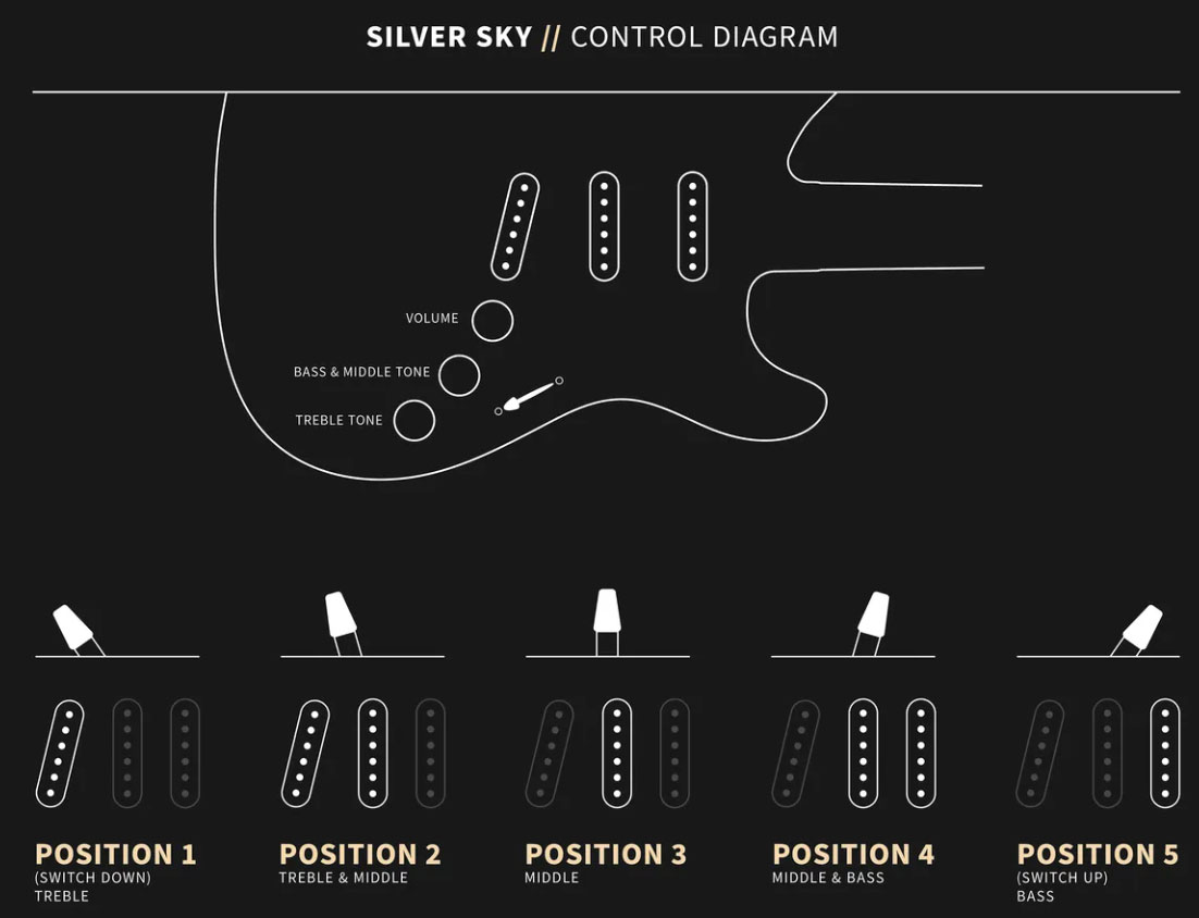 Prs John Mayer Silver Sky Usa Signature 3s Trem Mn - Midnight Rose - Guitare Électrique Forme Str - Variation 2