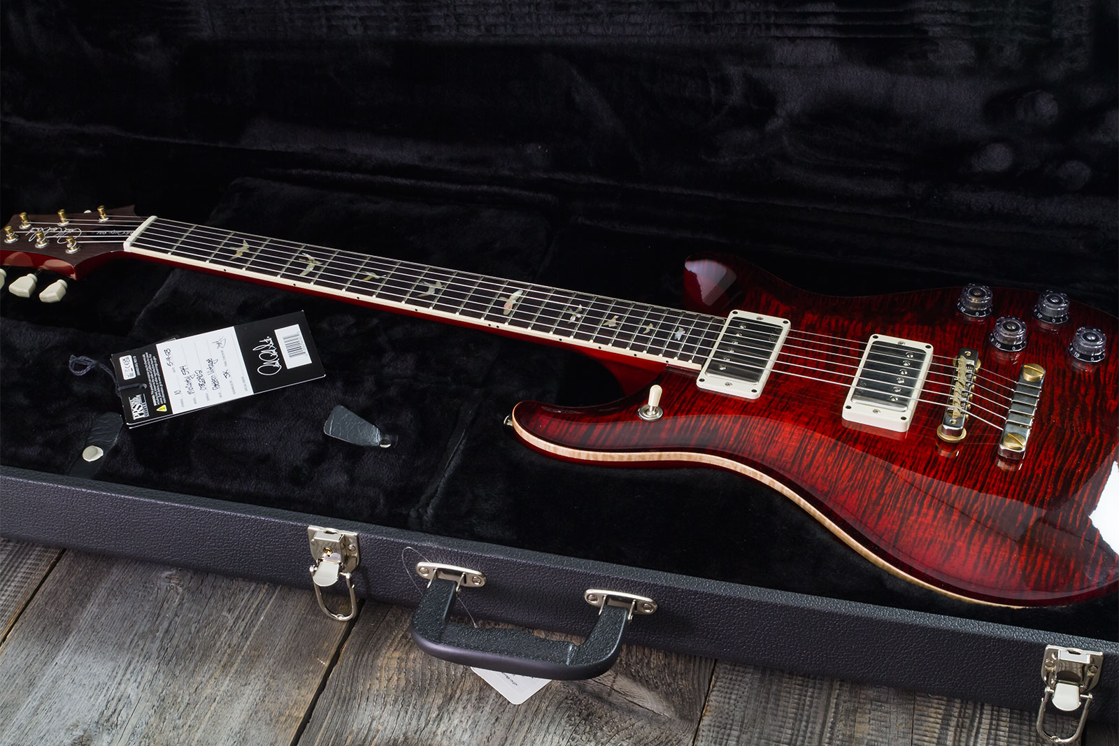 Prs Mccarty 594 Hand-signed Usa 2h Ht Rw #0362902 - Fire Red Burst - Guitare Électrique Double Cut - Variation 12