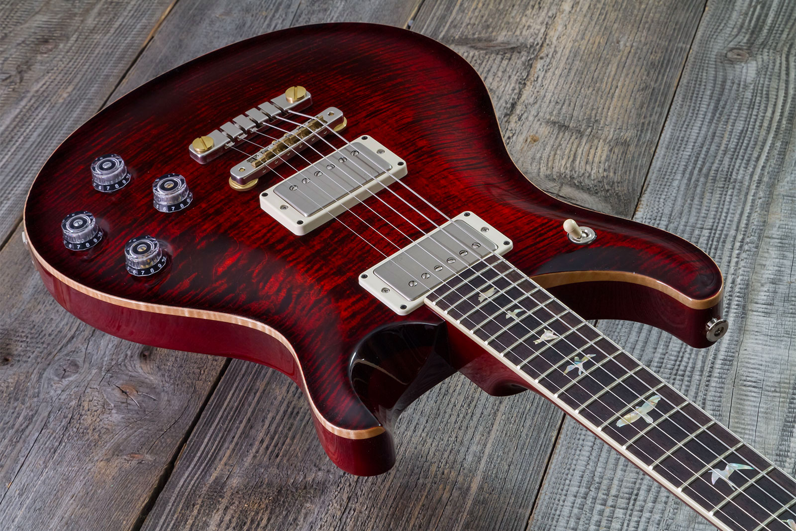 Prs Mccarty 594 Hand-signed Usa 2h Ht Rw #0362902 - Fire Red Burst - Guitare Électrique Double Cut - Variation 2