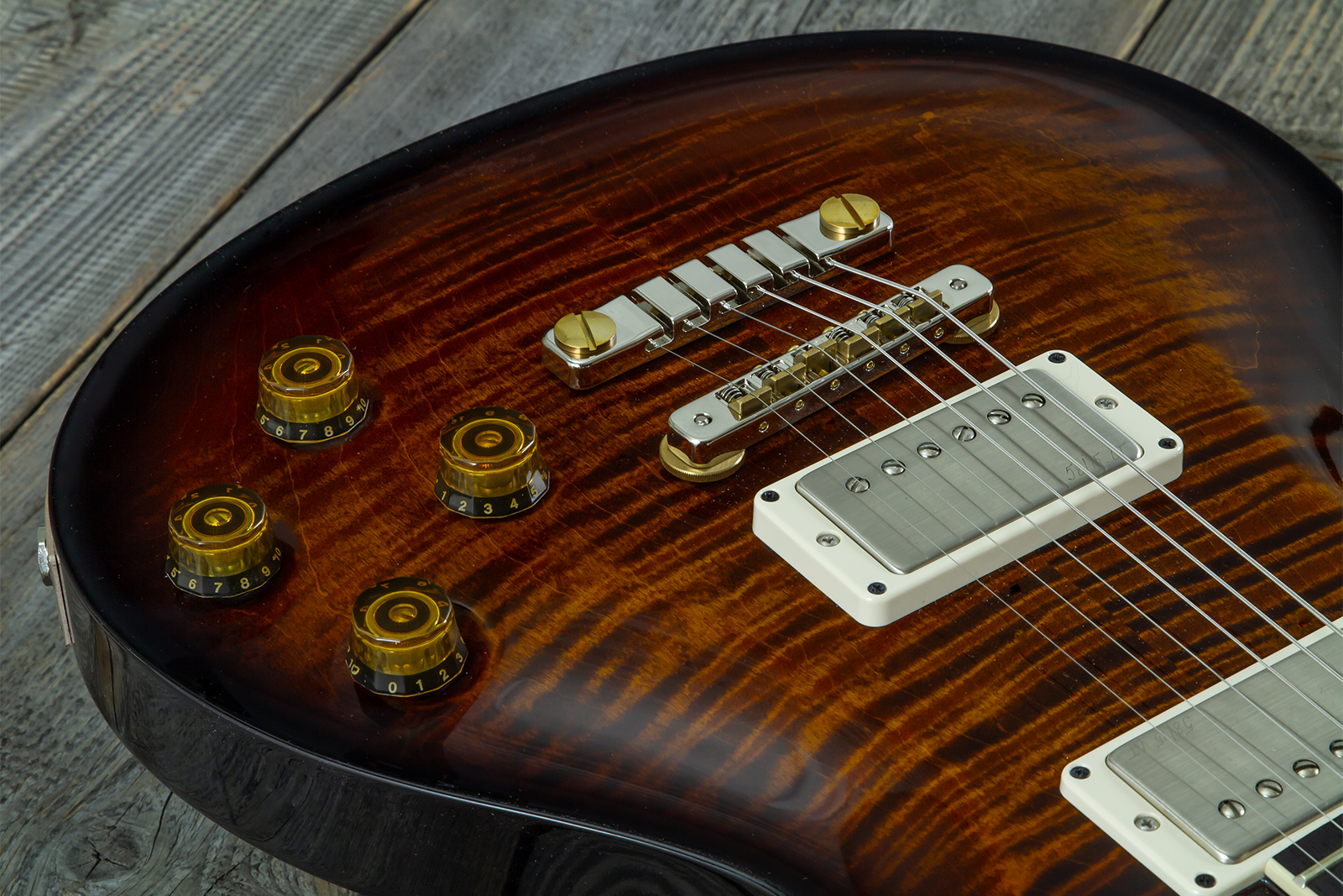 Prs Mccarty 594 Hand-signed Usa 2h Ht Rw #0377741 - Black Gold Wraparound Burst - Guitare Électrique Double Cut - Variation 3