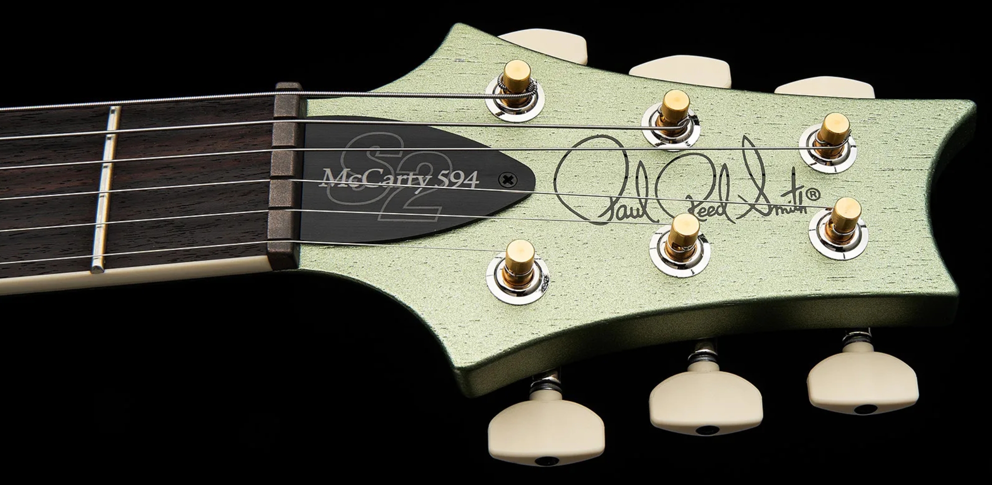 Prs Mccarty 594 Thinline S2 Usa 2h 58/15lt Ht Rw - Mavis Mint Metallic Satin - Guitare Électrique Double Cut - Variation 5
