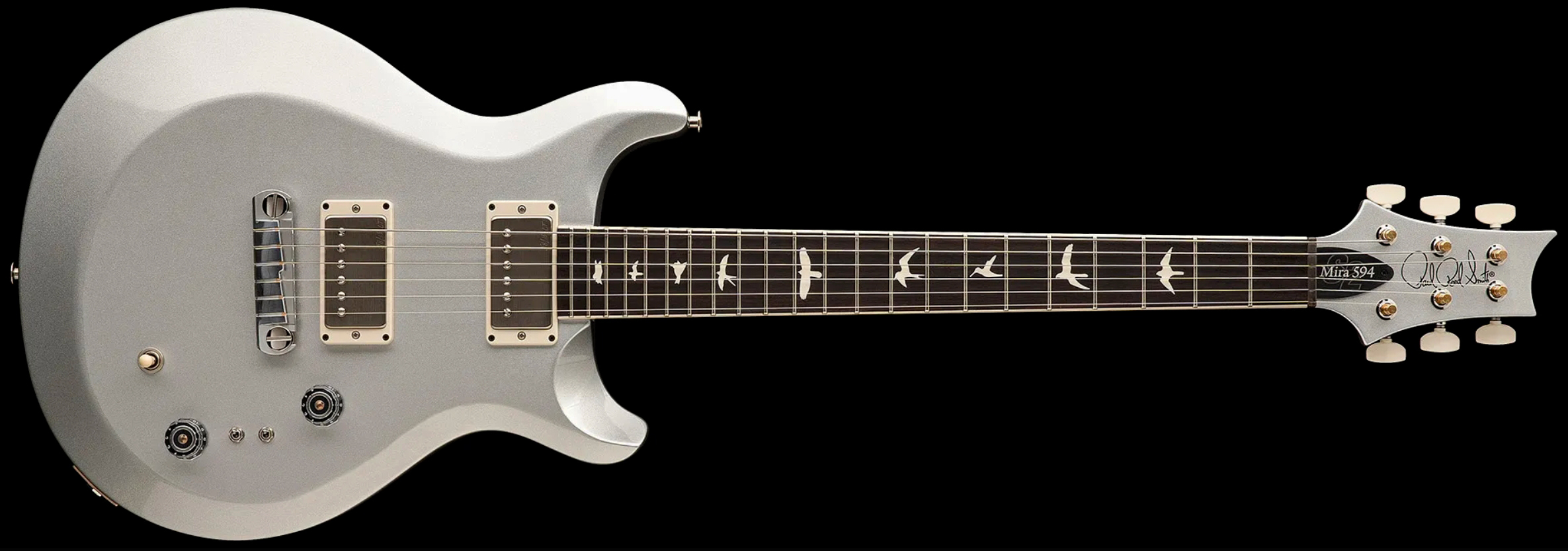 Prs Mira 594 S2 Usa 2h Ht Rw - Platinum Metallic - Guitare Électrique Double Cut - Variation 2