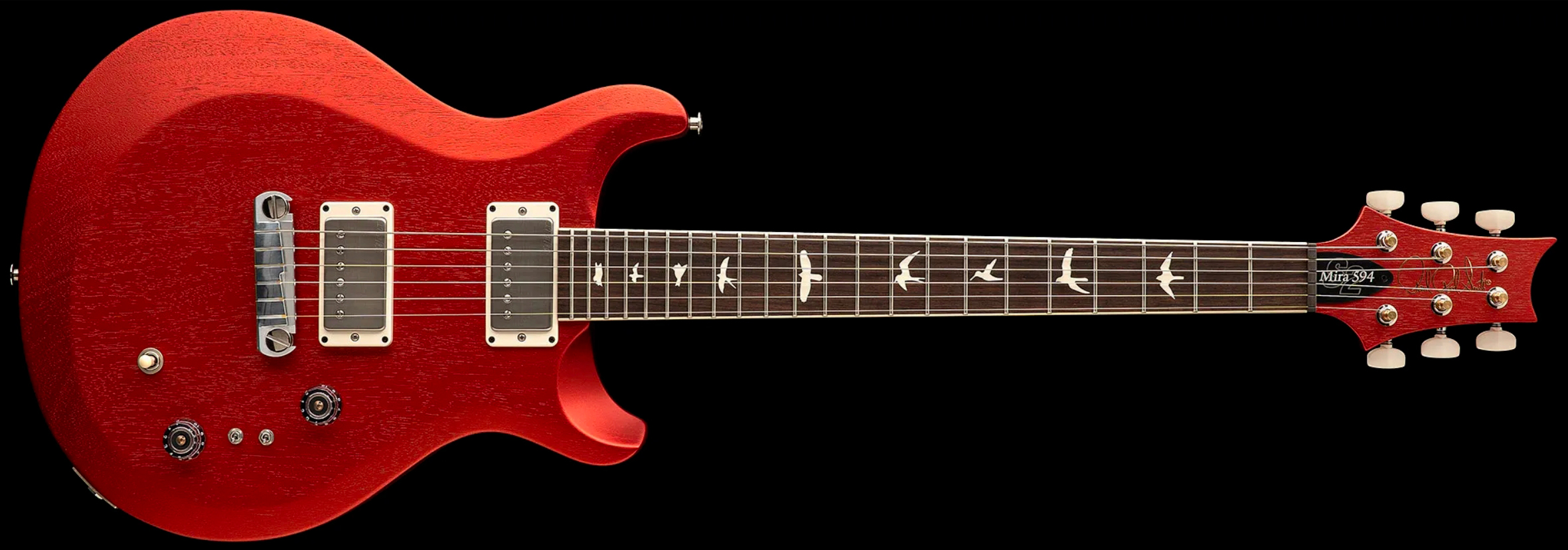 Prs Mira 594 Satin S2 Usa 2h Ht Rw - Red Apple Metallic - Guitare Électrique Double Cut - Variation 2