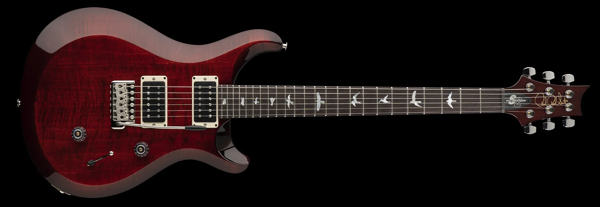 Prs S2 Custom 24 10th Ann. Ltd Usa 2023 2h Trem Rw - Fire Red Burst - Guitare Électrique Double Cut - Variation 2