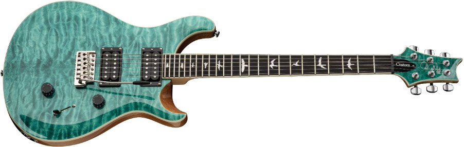 Prs Se Custom 24 Quilt 2h Trem Eb - Turquoise - Guitare Électrique Double Cut - Variation 1