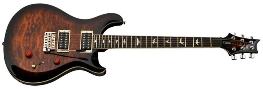 Prs Se Custom 24 Quilt 2h Trem Eb - Black Gold Burst - Guitare Électrique Double Cut - Variation 1
