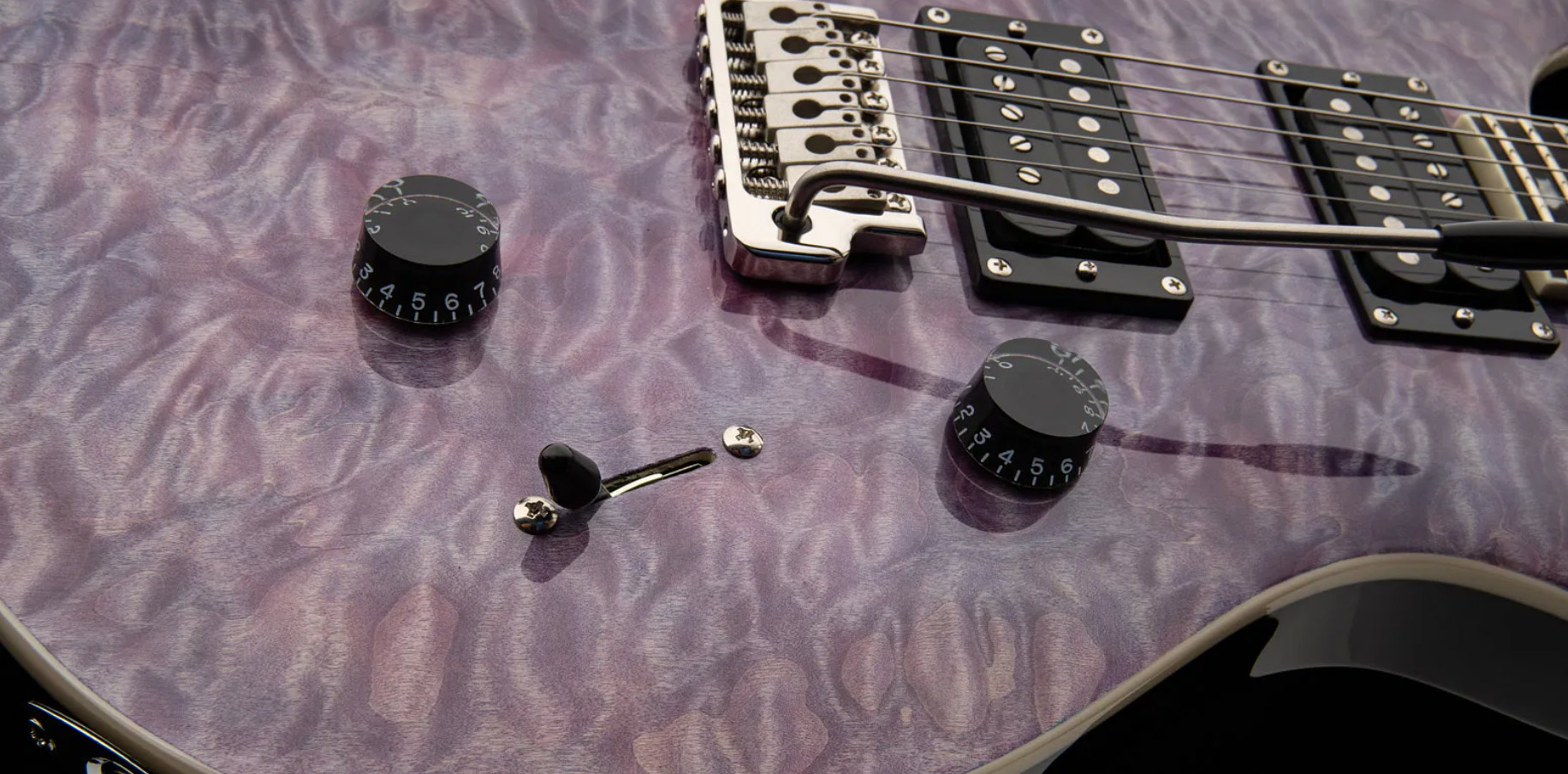 Prs Se Custom 24 Quilt 2h Trem Eb - Violet - Guitare Électrique Double Cut - Variation 4