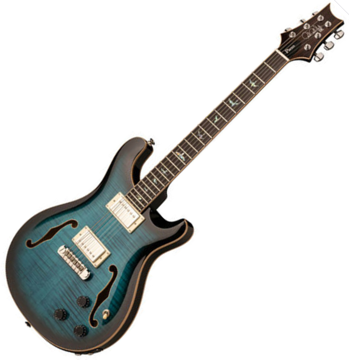 Prs Se Hollowbody Ii Piezo 2020 Hh Trem Eb - Peack Blue Smokeburst - Guitare Électrique 1/2 Caisse - Variation 1