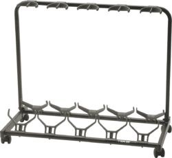Stand & support guitare & basse Quiklok Stand pour 5 guitares avec roulettes - noir