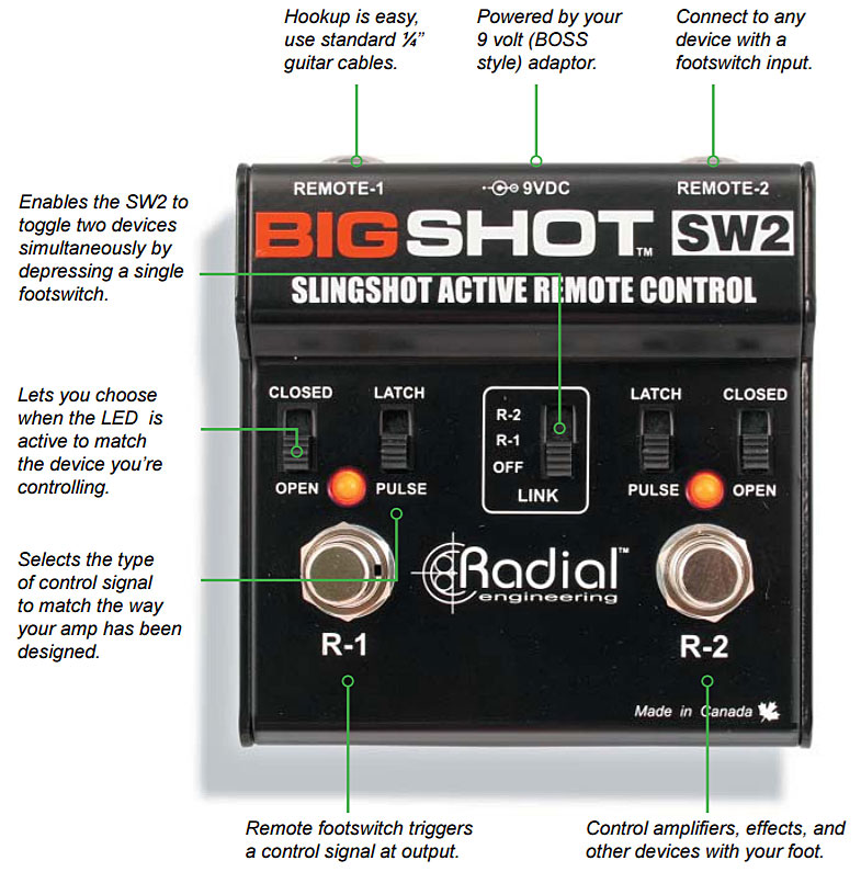 Tonebone Bigshot Sw2 Slingshot Amp Remote Control - Footswitch Ampli - Variation 2