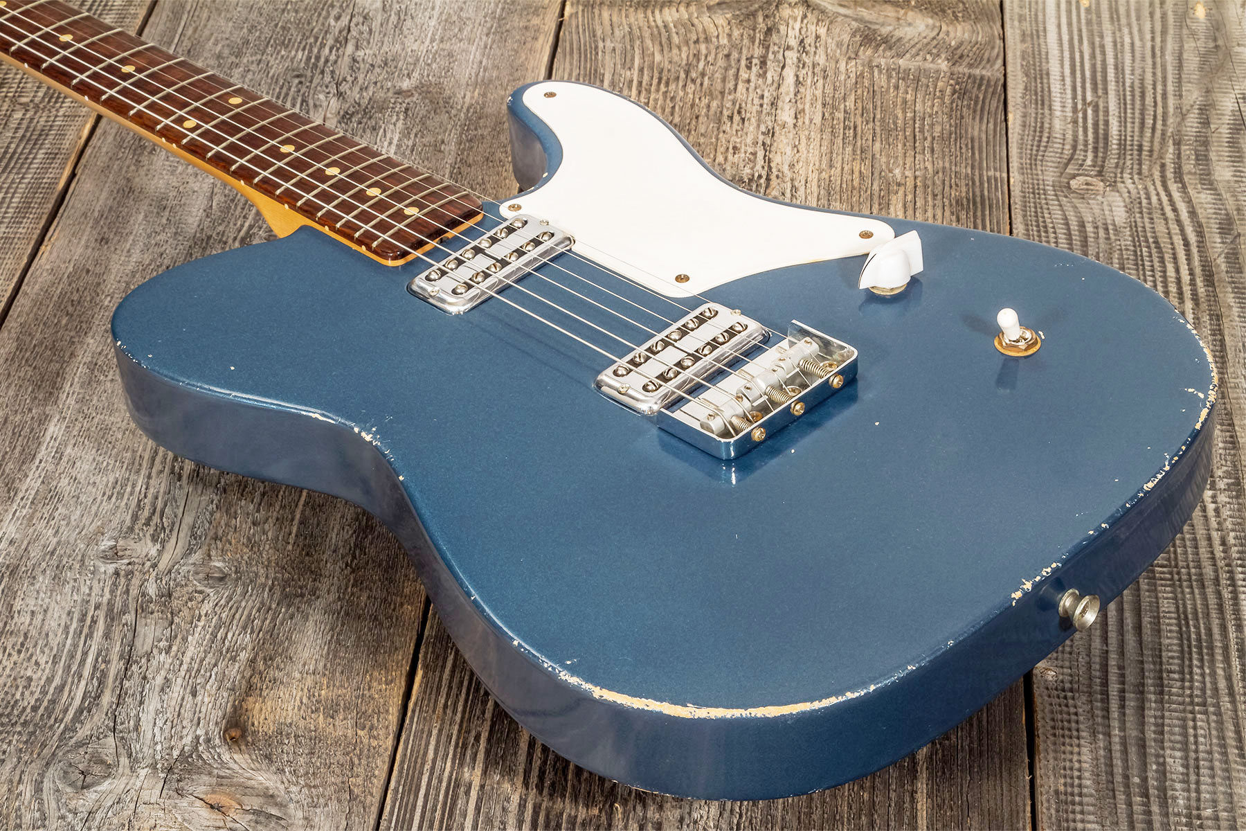 Rebelrelic Carmelita 2h Tv Jones Ht Rw #62165 - Medium Aged Lake Placid Blue - Guitare Électrique Forme Tel - Variation 2