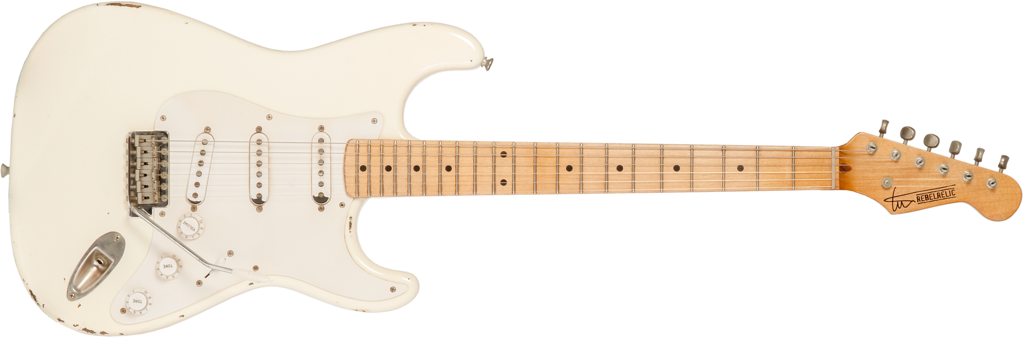Rebelrelic S-series 1955 3s Trem Mn #231006 - Olympic White - Guitare Électrique Forme Str - Main picture