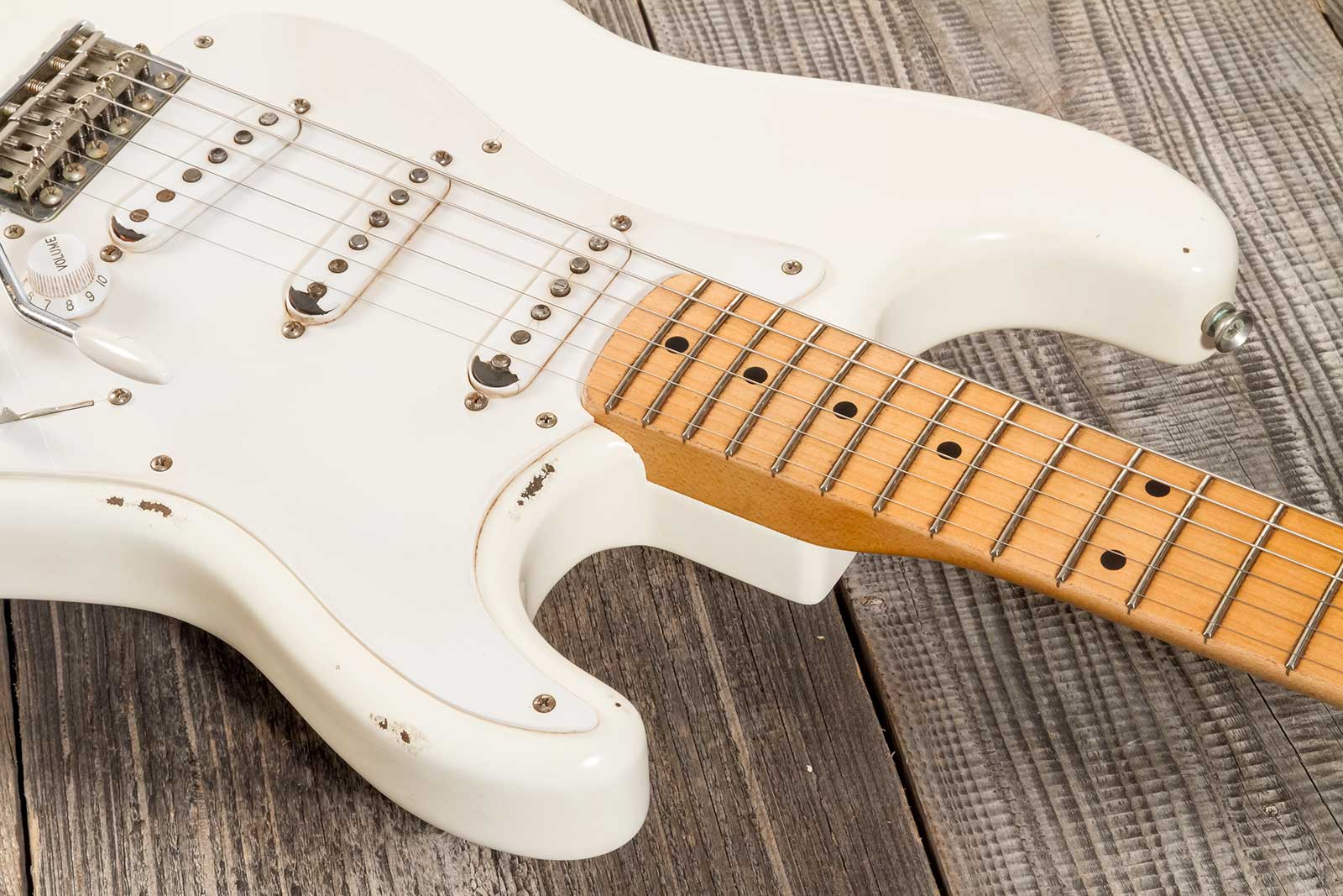 Rebelrelic S-series 1955 3s Trem Mn #231006 - Olympic White - Guitare Électrique Forme Str - Variation 4