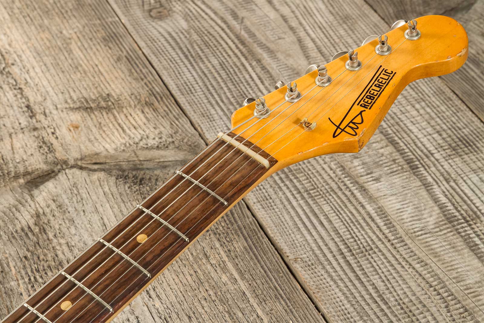 Rebelrelic S-series 1962 3s Trem Rw #231002 - Olympic White - Guitare Électrique Forme Str - Variation 8