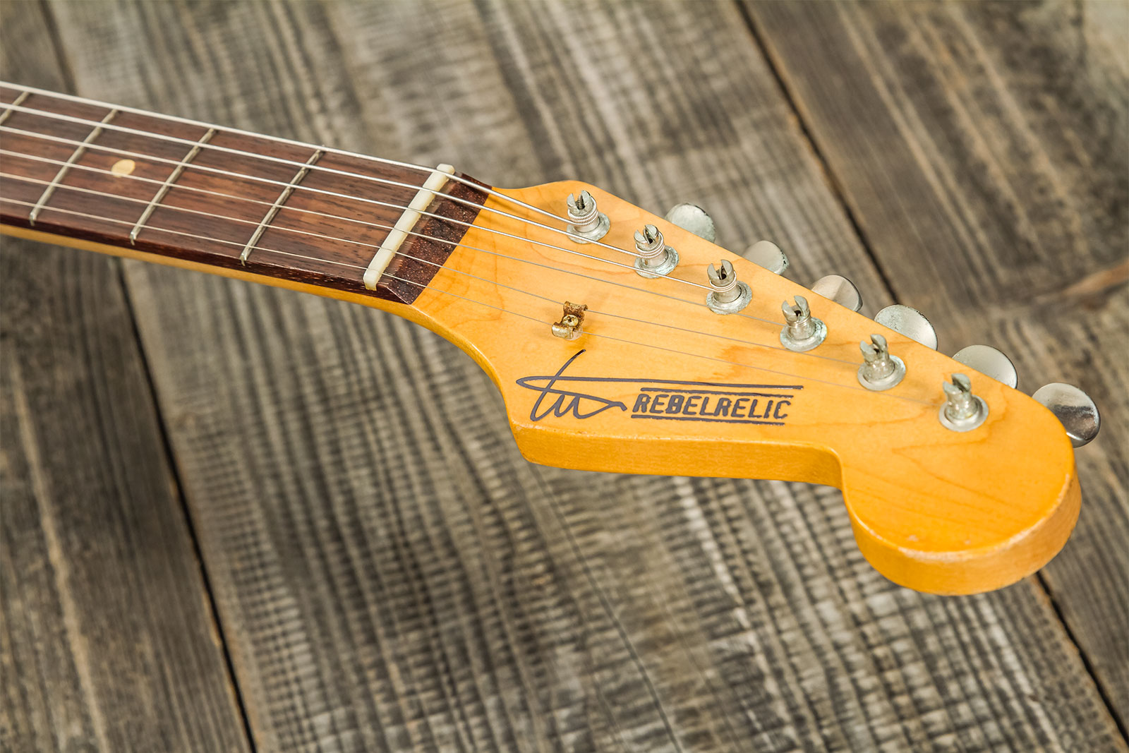 Rebelrelic S-series 62 3s Trem Rw #230203 - Light Aged Sherwood Forest Green - Guitare Électrique Forme Str - Variation 8