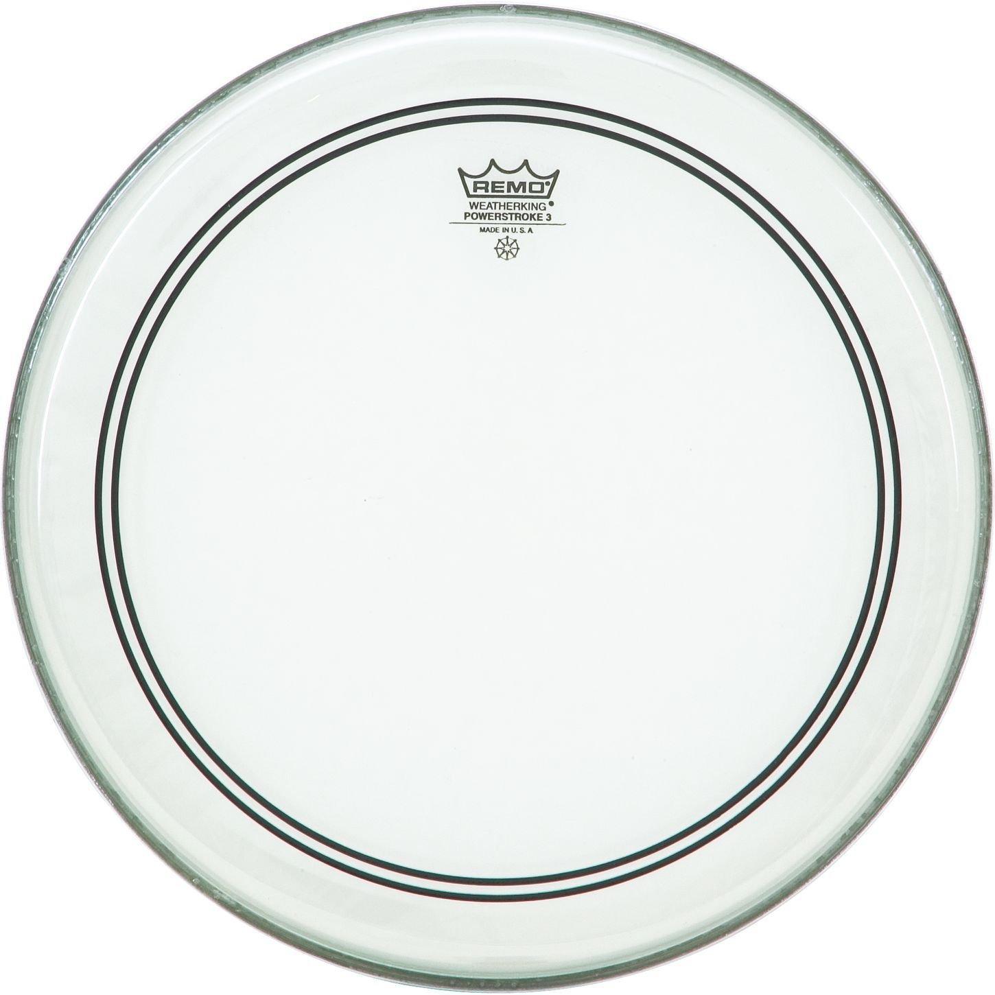 Peau tom Remo Powerstroke 3 transparente - 16 pouces