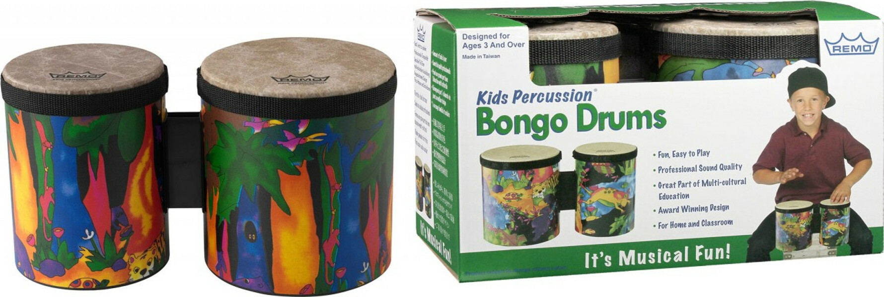 Remo Set Bongos Pour Enfants - Percussions À Frapper - Main picture