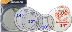 Pack peaux Remo PACK PINSTRIPE TRANSPARENTE 10 12 14 + 14 AMBASADOR SABLEE - Pack peaux
