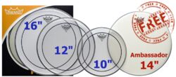 Pack peaux Remo PACK PINSTRIPE TRANSPARENTE 10 12 16 + 14 AMBASADOR SABLEE - Pack peaux