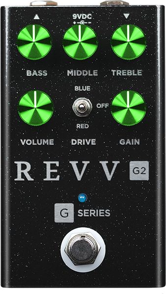 Revv G2 Black Sparkle Overdrive, distortion & fuzz effect pedal