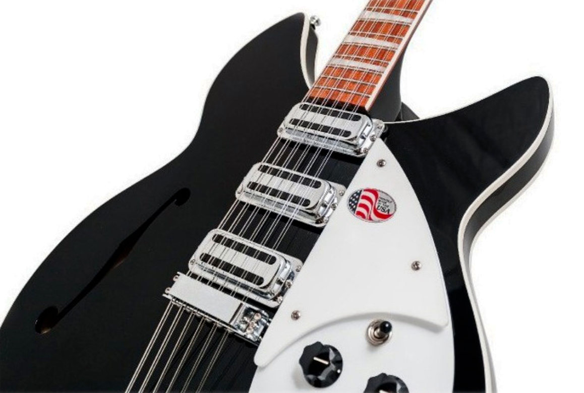 Rickenbacker Model 1993 Plus Jg 12c 2h Ht Rw - Jetglo - Guitare Électrique 1/2 Caisse - Variation 1