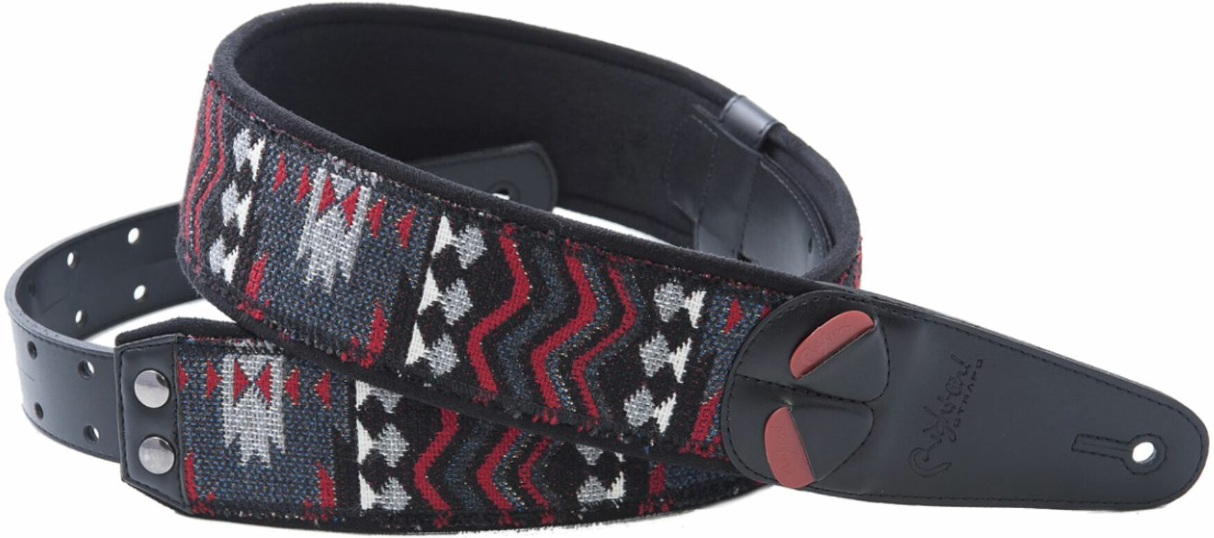 Vegan Mojo Azteca Guitar Strap - Black Sangle courroie Righton straps