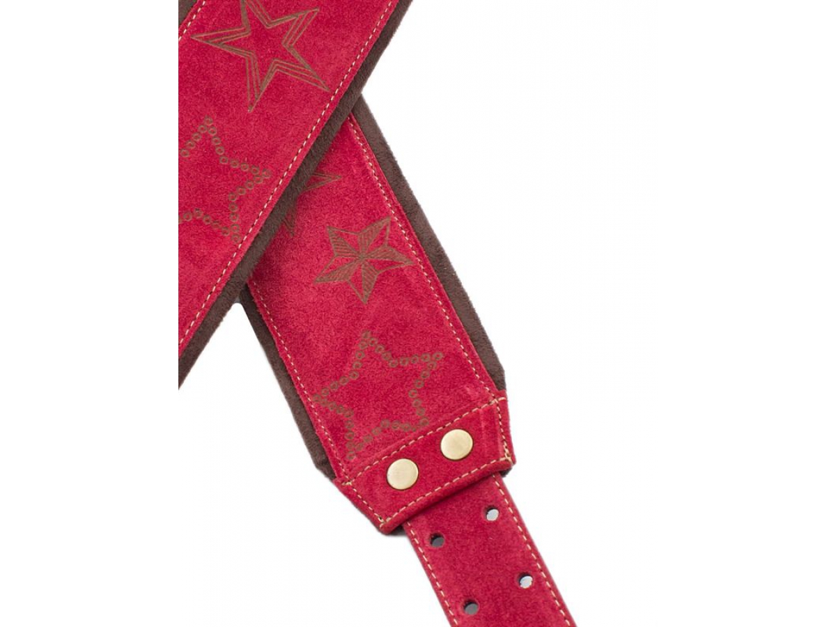 Righton Straps Jazz Stars Leather Guitar Strap Cuir 2.75inc Red - Sangle Courroie - Variation 2