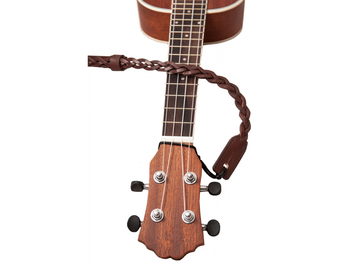 Ukulele Strap Plait - Black Sangle ukulele & mandoline Righton straps