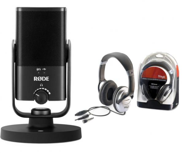 Pack micro avec pied Rode NT-USB MINI +  Stagg Shp2300H