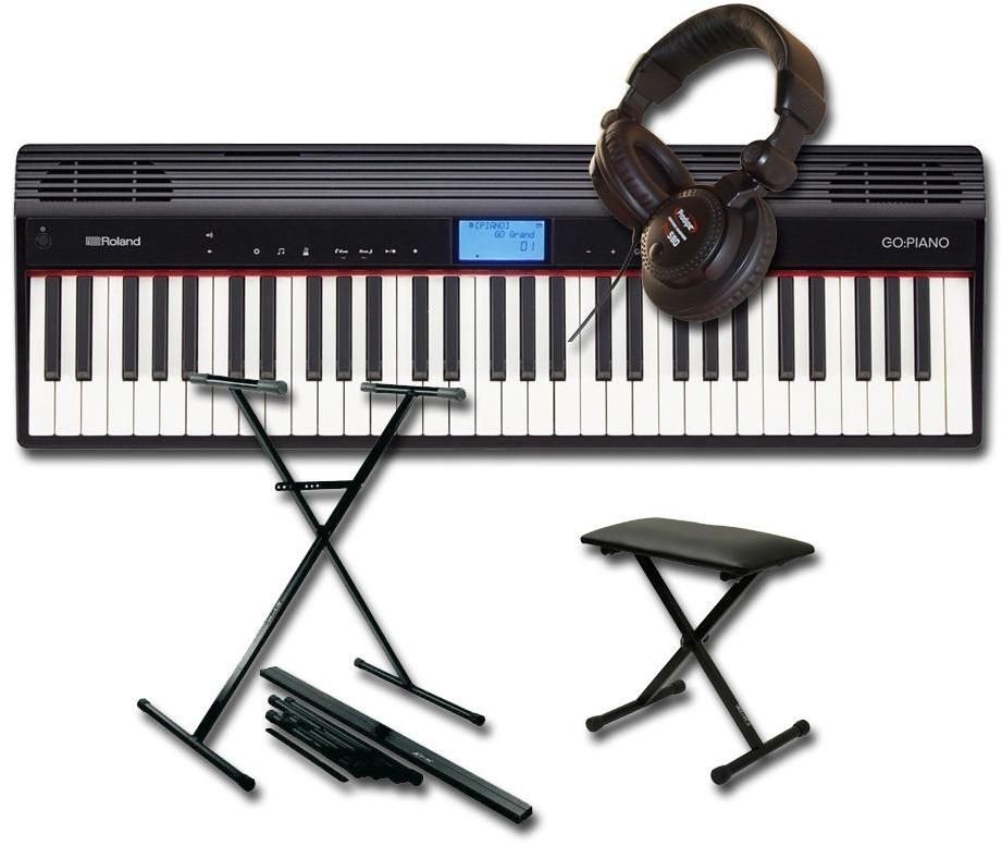 Pack clavier Roland GO:Piano 61P + STAND + BANQUETTE + CASQUE