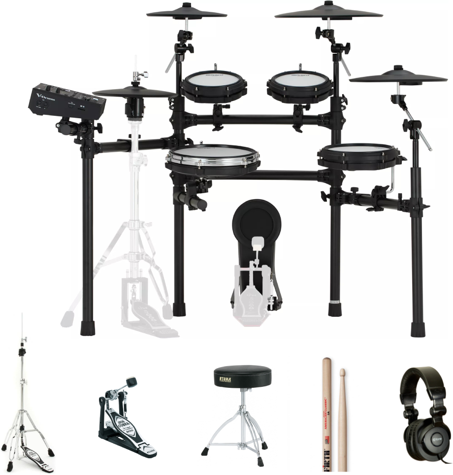 Roland Td-513 V-drums Bundle Complet - X-hp1 + Vic5a + Hp600d + Hh205 + Ht130 - Pack Batterie - Main picture