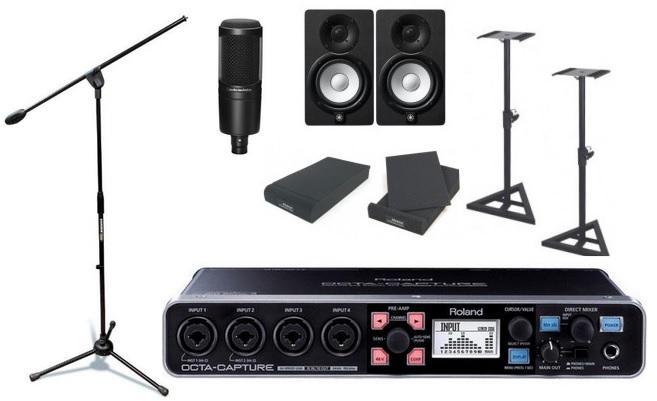 Pack home studio Roland UA1010 Octa Capture + Microphone + Enceintes