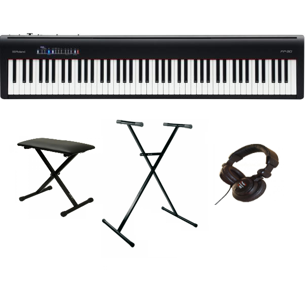 Roland FP30BK + stand X + banquette + casque