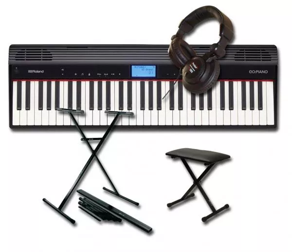 Pack clavier Roland GO:Piano 61P + STAND + BANQUETTE + CASQUE