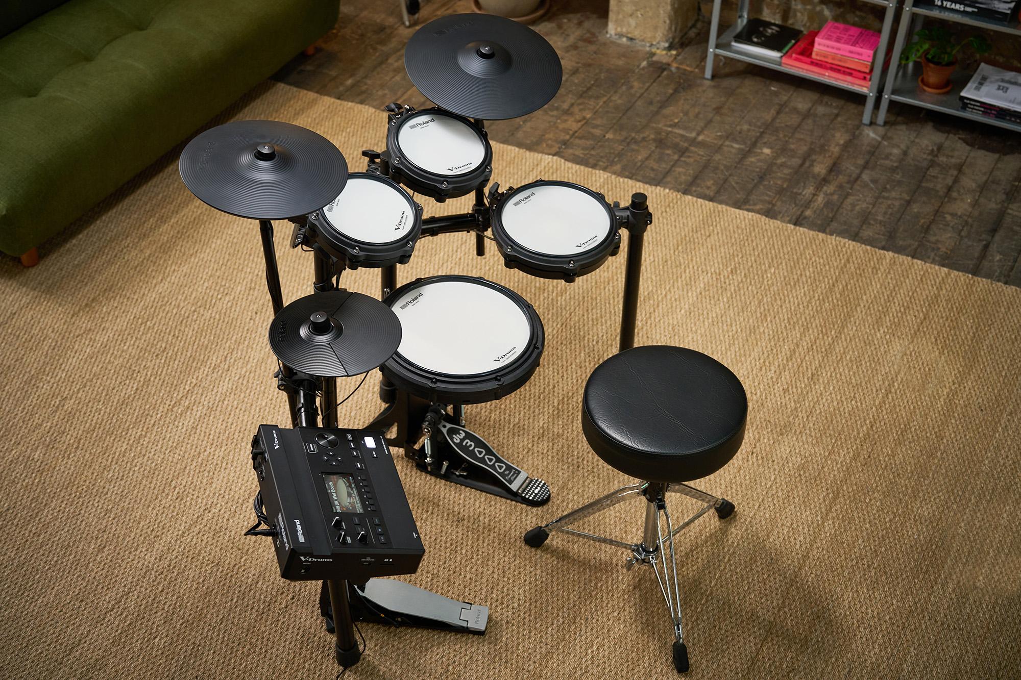 Roland Td-313 V-drums Bundle Complet - X-hp1 + Dt90 + Vic5a + Hp30 - Pack Batterie - Variation 4