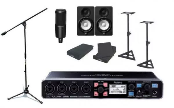 Pack home studio Roland UA1010 Octa Capture + Microphone + Enceintes