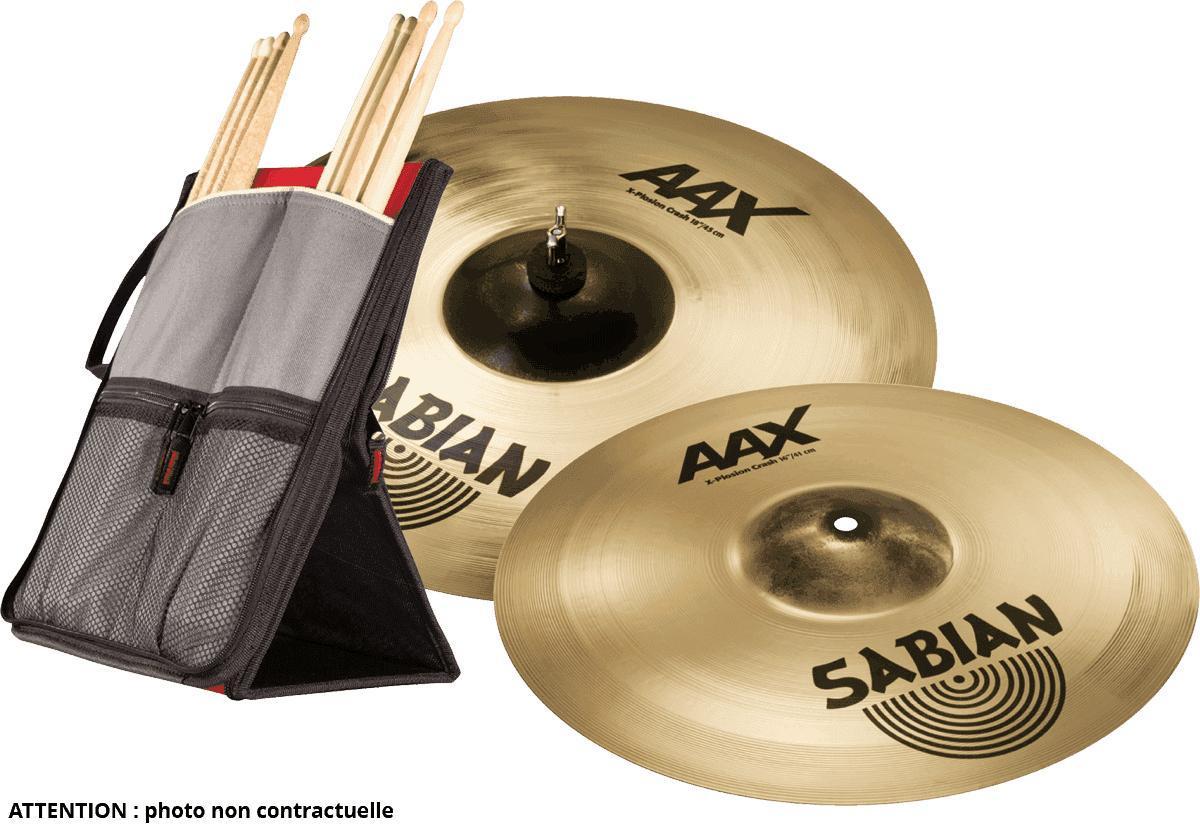 Pack cymbales Sabian PACK CRASH XPLOSION 16 + 18 + HOUSSE STICKFLIP