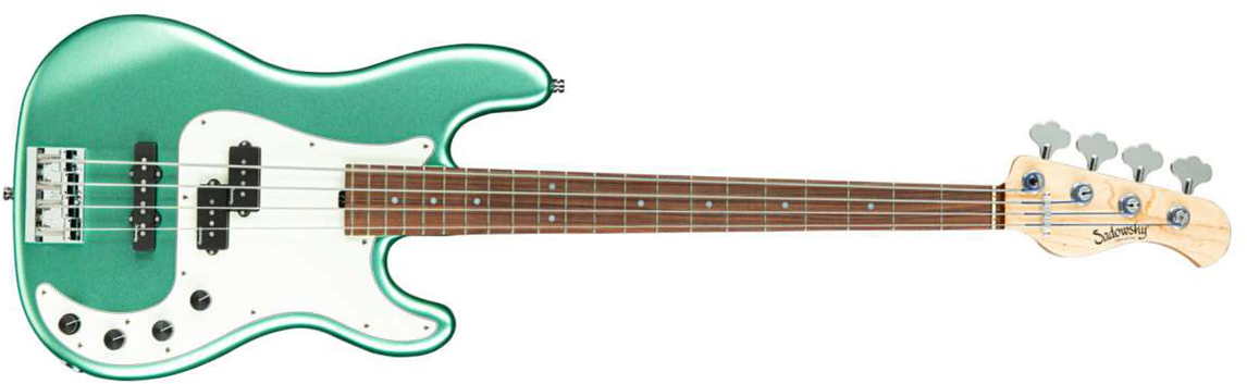 Sadowsky Hybrid P/j Bass 21 Fret Alder 4c Metroline All Active Mor - Sage Green Metallic Satin - Basse Électrique Solid Body - Main picture