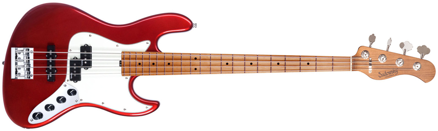Sadowsky Hybrid Pj Bass 21 Fret 4c Metroexpress V2 Mn - Candy Apple Red - Basse Électrique Solid Body - Main picture