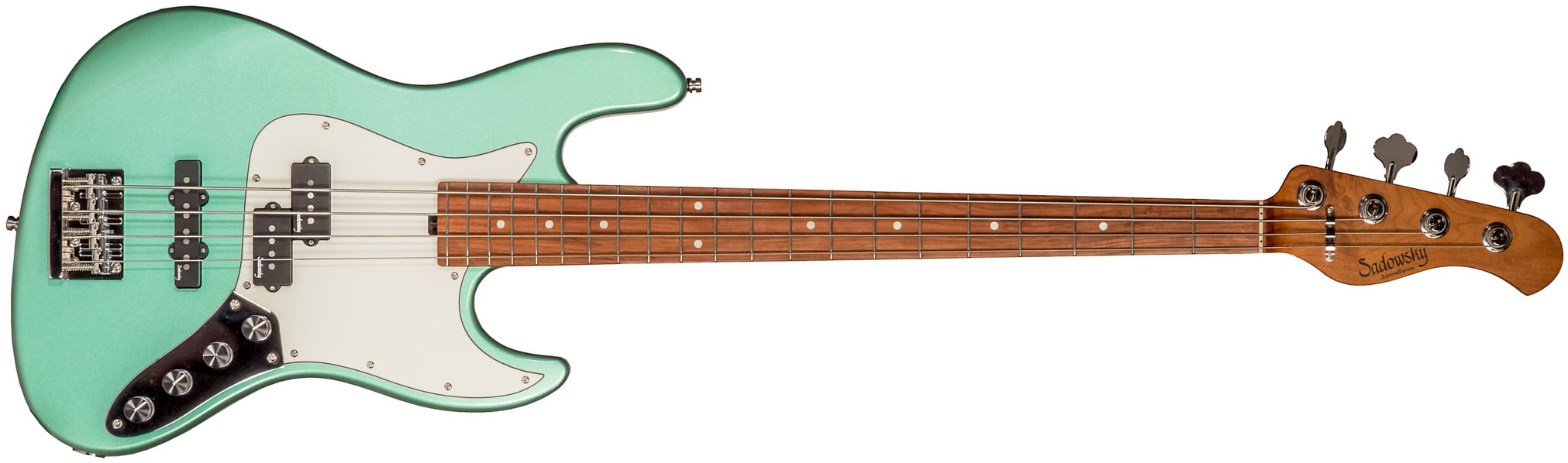 Sadowsky Hybrid Pj Bass 21 Fret 4c Metroexpress V2 Pf - Sage Green Metallic - Basse Électrique Solid Body - Main picture