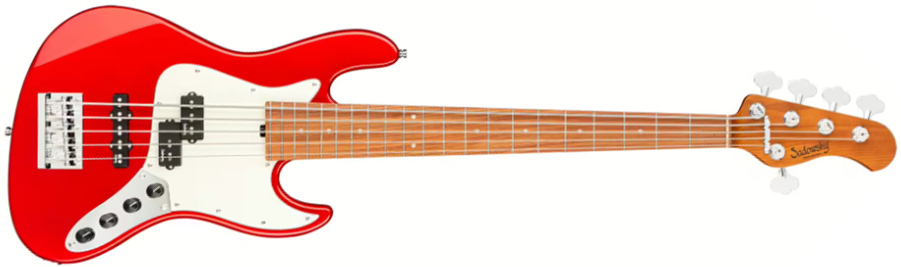 Sadowsky Hybrid Pj Bass 21-fret 5c Metroexpress Mor - Candy Apple Red Metallic - Basse Électrique Solid Body - Main picture