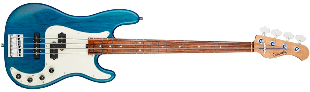 Sadowsky Hybrid Pj Bass 21 Fret Alder 4c Metroline All Active Mor - Ocean Blue Transparent Satin - Basse Électrique Solid Body - Main picture
