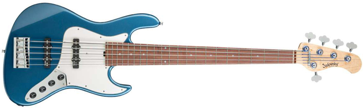 Sadowsky Vintage J/j Bass 21 Fret Alder 5c Metroline All Active Mor - Dark Lake Placid Blue Metallic - Basse Électrique Solid Body - Main picture