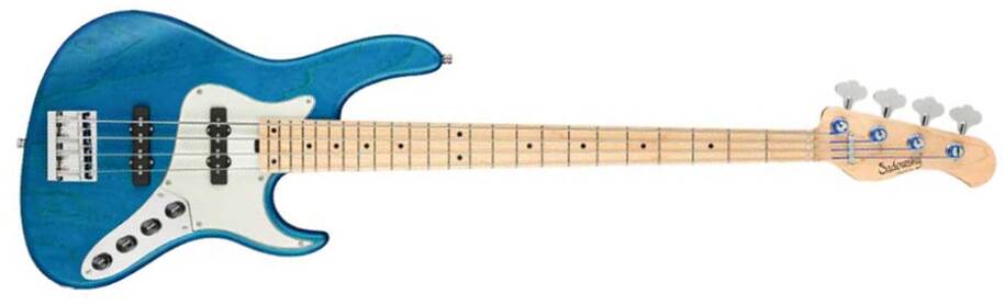 Sadowsky Vintage J/j Bass 24 Fret Ash 4c Metroline All Active Mn - Ocean Blue Trans. Satin - Basse Électrique Solid Body - Main picture
